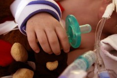 When James was intubated the tube was in the way of him sucking on his wubby, but just holding it and having it close gave him comfort.