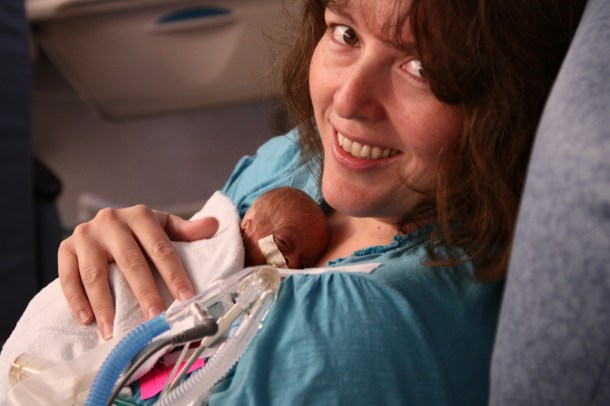 Thankful Daddy was there for the second Kangaroo Care.